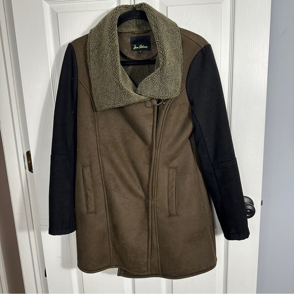 Sam Edelman faux suede/faux sherpa jacket, size S, asymmetrical - Picture 1 of 12